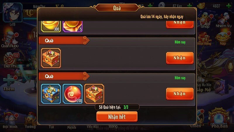 Cách nhận code OMG 3Q phiên bản mới nhất Bước 5: Bước cuối cùng này, bạn nhập mã xác nhận rồi bấm Nhận thưởng.