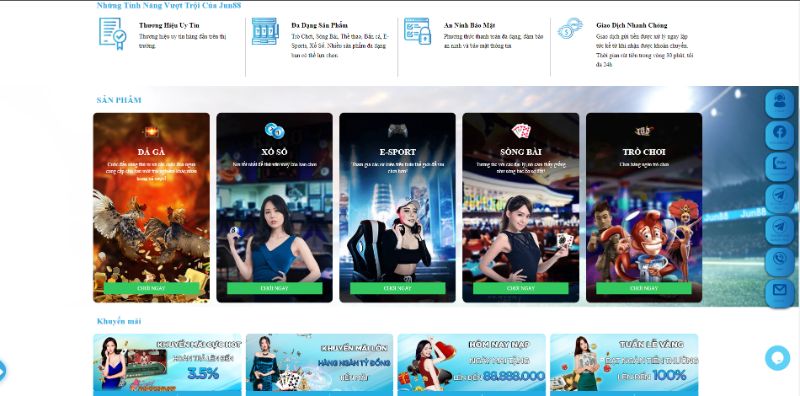 Hệ thống sản phẩm cá cược của nhà cái có số lượng trò chơi khủng nhất