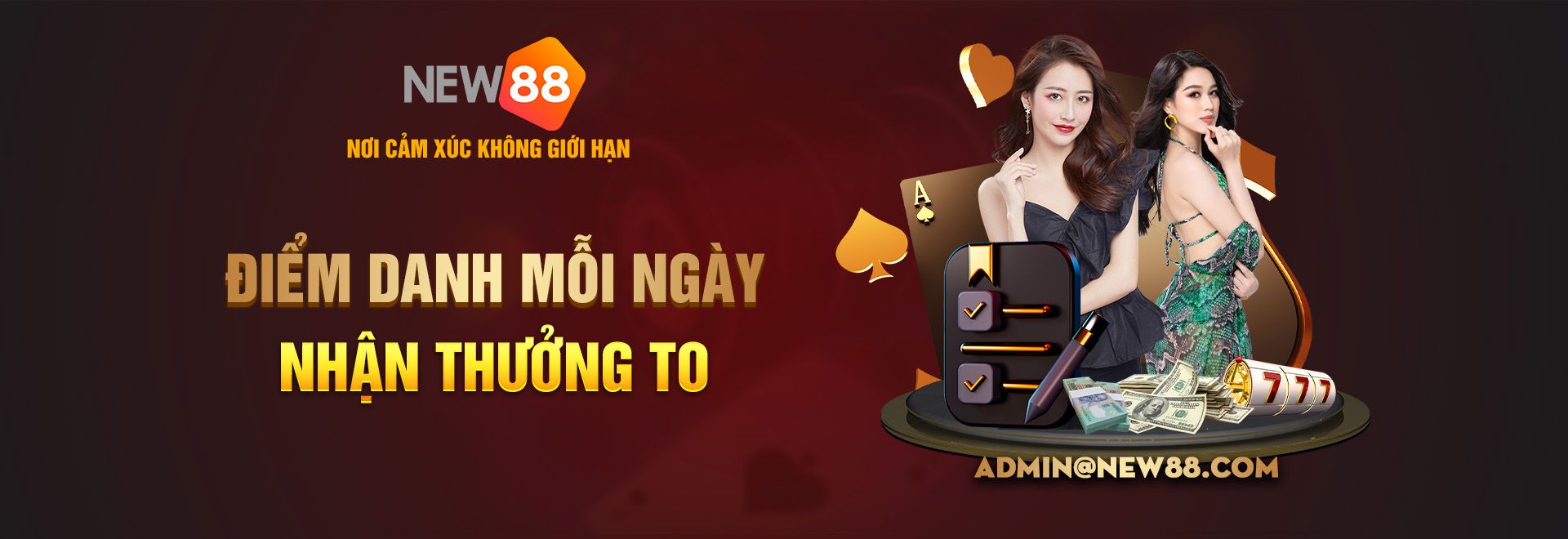 Điểm danh new88 mỗi ngày nhận thưởng to